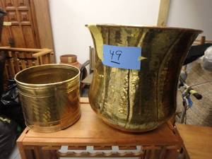Two Brass Planters