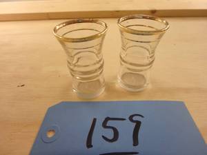 Antique Gold Rimmed Shot Glasses