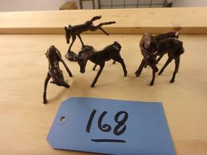 Four Small Bronze Horses