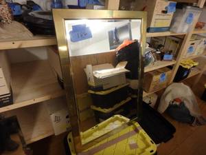 Large Brass Framed Mirror