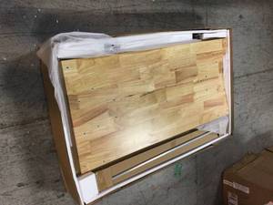 Husky  52 in. Adjustable Height Work Table with 2-Drawers in Black not used see pictures
