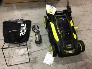Ryobi 40V Battery  Lawn Mower includes battery and charger open box  see pictures