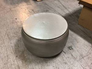 Poly and Bark Sana 30 in. Matte Nickel Medium Round Metal Coffee Table with Storage see pictures