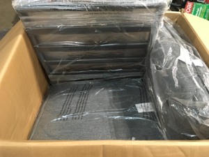 Hampton Bay Tolston 3-Piece Wicker Outdoor Patio Chat Set with Charcoal Cushions Like new open box