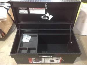 40.8 Matte Black Aluminum Full Size Chest Truck Tool Box by Husky Customer Returns See Pictures