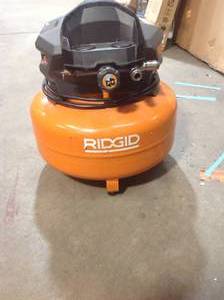 6 Gal. Portable Electric Pancake Air Compressor by RIDGID in working condition  Customer Returns See Pictures