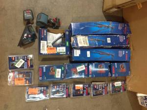 Lot of assorted Bosch tools various models and conditions customer returns open boxes  see pictures