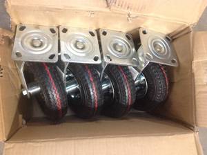 Set of 4- New Heavy Duty 8 Pneumatic Swivel Customer Returns See Pictures