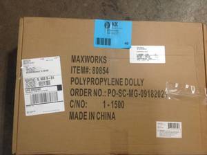 Lot of 2 - 200 lbs. Capacity Polypropylene Dolly not used See Pictures