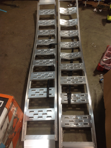 Lot of  2 - 7.5 ft. L Aluminum Tru-Grip Dual Arched Folding Ramp Piece See Pictures