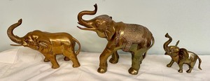 3 Brass Elephants