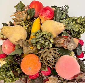 Faux Floral and Fruit Decorative Arrangement