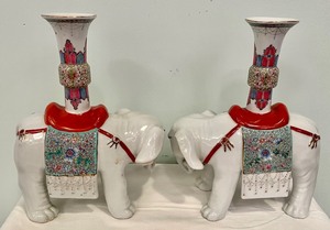 Elegant Decorative Elephant Figurine Vases