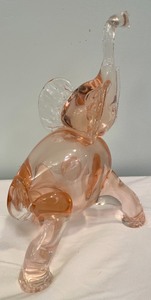 Pretty Pink Glass Elephant