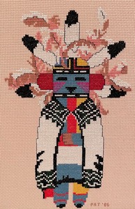 Framed Kachina Figurine Needlepoint