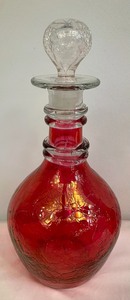 2 Art Glass Bottles w Stoppers