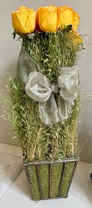 Oil & Vinegar Cruets with Faux Florals