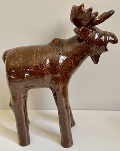Pottery Moose Figurine