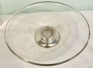 Pair of Cake Servers w Sterling Silver Bases and a Hurricane Shade