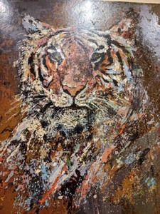 Framed Tiger Serigraph by Mark King
