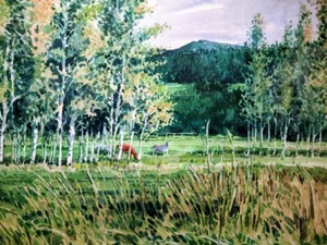 Framed Watercolor Painting by Phil Korell