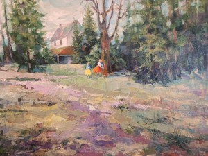 Framed Scenic Oil Painting by Hollis Richardson