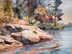 Scenic Watercolor Painting by Rose Edin