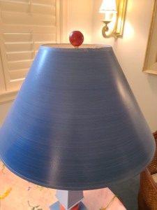 Pair of Blue and Red Table Lamps