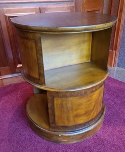 Unique Round Wood Bookshelf Table