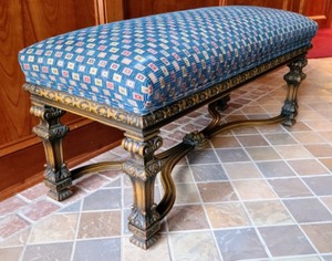 Custom Upholstered Decorative Wood Bench