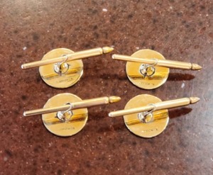 Mens 14K Gold Tuxedo Studs