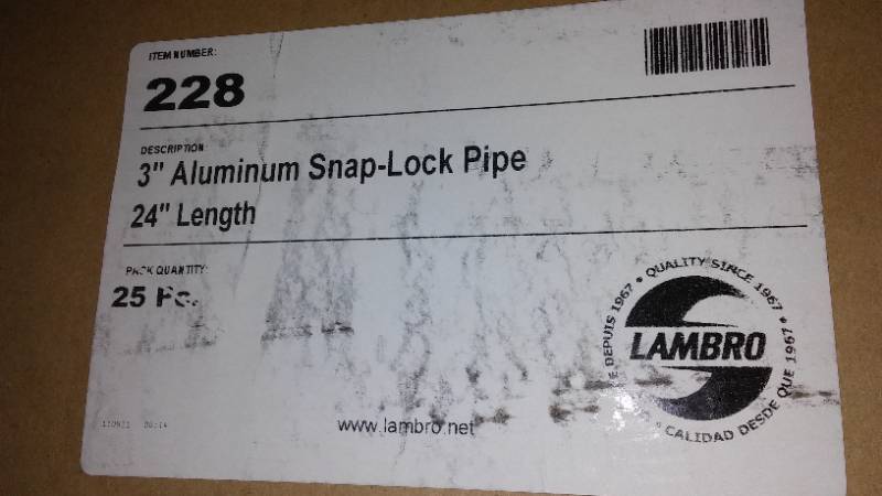 lot 273 image: 24 X 3 in. Venting 50  Stack