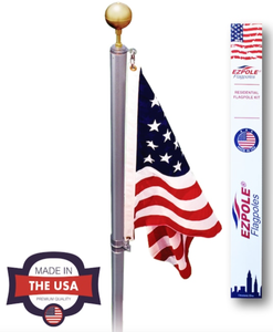 lot 8 image: New EZ Pole 21 ft Aluminum Flag Pole with Flag