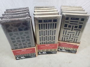 lot 40 image: 15 New 4 x 10 inch Floor Registers - 3 Styles