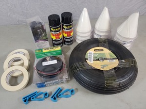 lot 45 image: New Fogging Oil, Funnels, Tire, and More