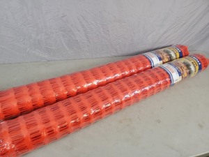 lot 56 image: 2 New Rolls of 4 x 100 ft Snow Fence  Warning Fence