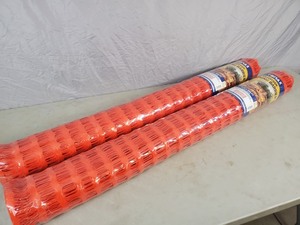 lot 57 image: 2 New Rolls of 4 x 100 ft Snow Fence  Warning Fence