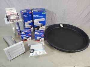 lot 60 image: New Water Heater Pan, Flexible Duct, Vents, Etc