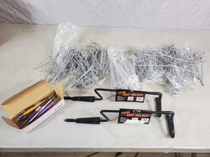 lot 61 image: 2 New Bow Holders, Peg Board Hooks, Dental Picks