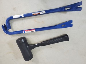 lot 66 image: New Dead Blow Hammer and 2 Pry Bars