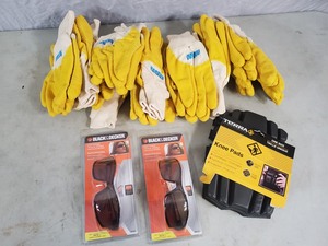 lot 68 image: New Safety Glasses, Work Gloves, Knee Pads