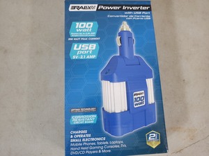 lot 80 image: New 100 Volt Power Inverter with USB Port