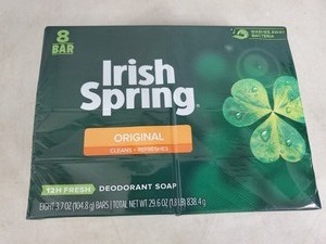lot 87 image: New 8 Pack Irish Spring Bar Soap