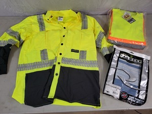 lot 110 image: 2 New Medium High Vis Work Shirts