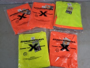 lot 112 image: 5 New High Vis Work Shirts - Assorted Sizes