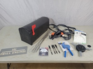lot 141 image: Mailbox, Tools, Drill Bits, Straps, and More