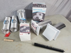 lot 153 image: New Assortment of Flexible Vent  Duct Work, Exhaust Vents, Etc