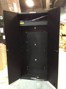 Heavy Duty Welded 20-Gauge Steel Freestanding Garage Cabinet in Black (36 in. W x 81 in. H x 24 in. D) by Husky Damaged on the top See Pictures
