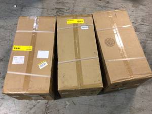 Lot of 3 Ready-to-Assemble 24-Gauge Steel Wall Mounted Garage Cabinet in Black (28 in. W x 29 in. H x 12 in. D) by Husky Customer Returns See Pictures