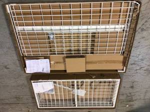 Lot of 2 96 in. W x 42 in. H x 48 in. D Overhead Ceiling Mount Storage Rack in White by Husky Customer Returns See Pictures